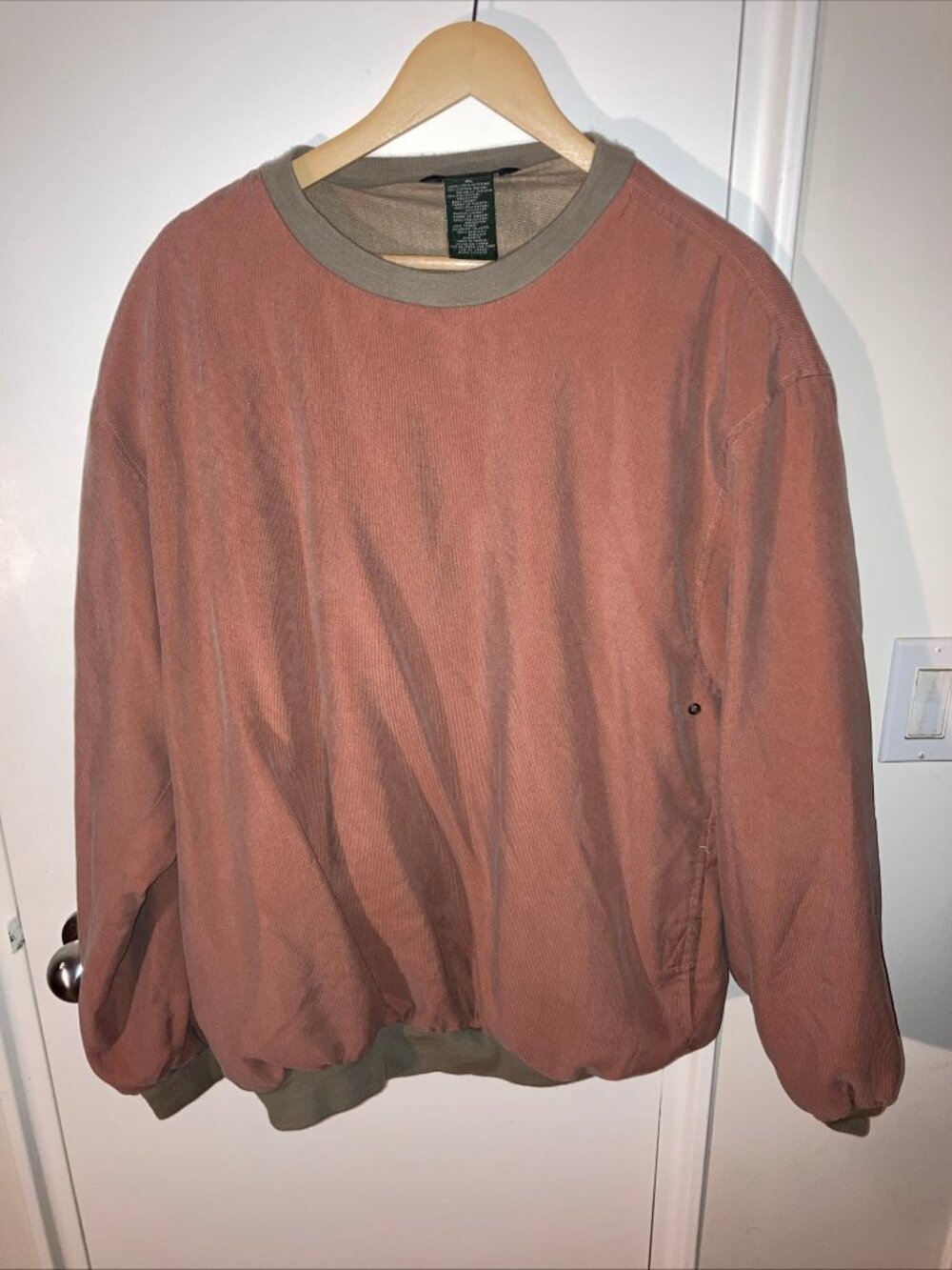 Brooks Brothers Golf XL Iridescent Peach Tan Pullover Sweater Jacket Crewneck